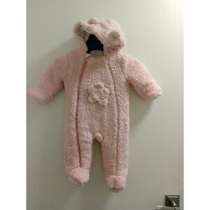 "Snug, Hooded, Little Baby Girl Pramsuit, With Ears